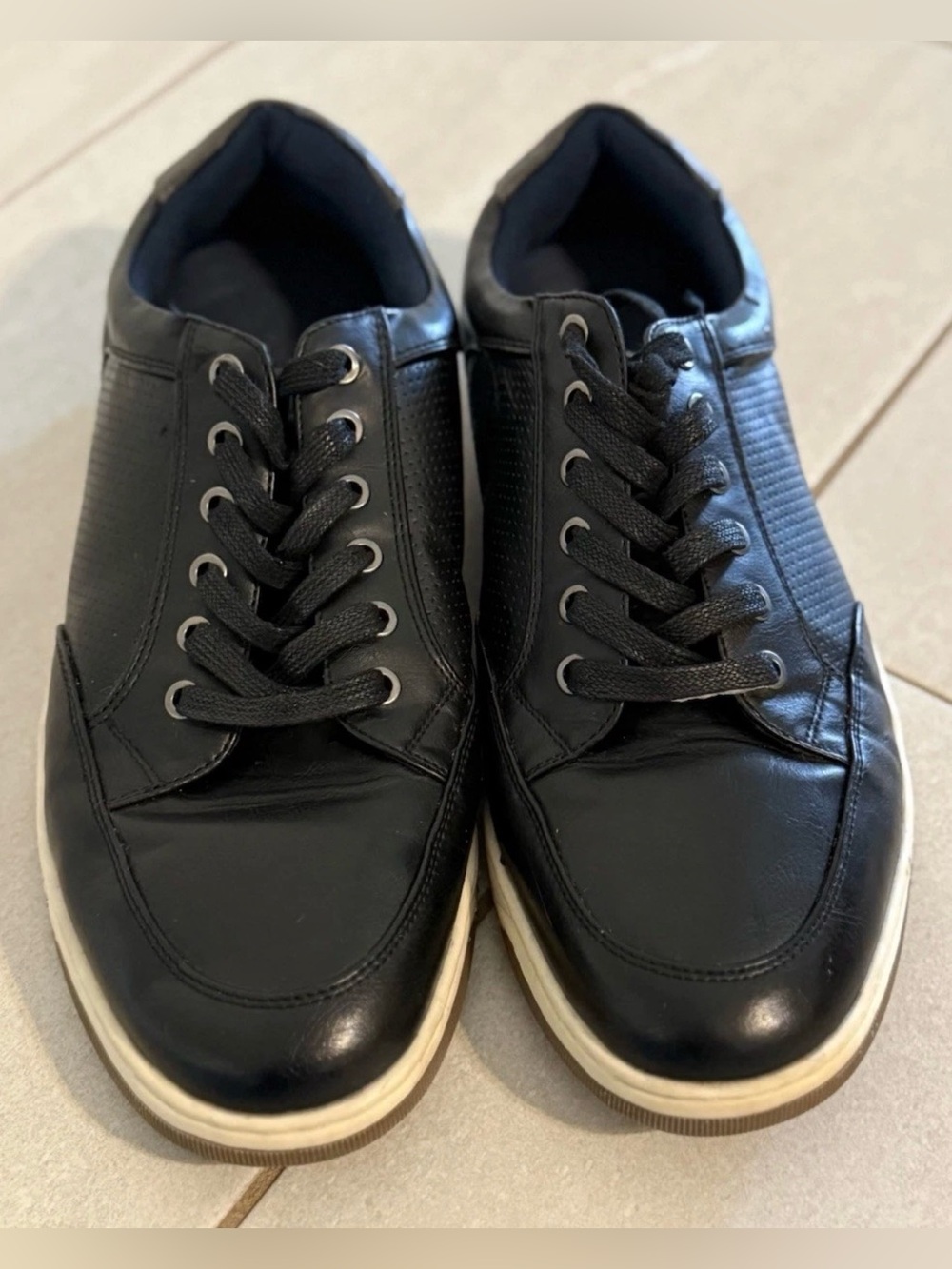 Jousen Men’s Black Casual Lace Up Sneakers Size 10.5 Fashion Shoes